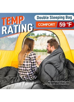 AUTOYSUR 3.2kg 230*160cm Sleeping Bags for Adults, Double Sleeping Bag with 2 Pillows Waterproof Sleeping Bag for Kids 2 Person Cold Weather Sleeping Bags for Family Teens Camping Backpacking Hiking Outdoor  - Image 2