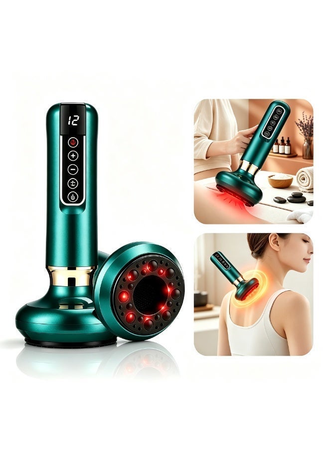 Rechargeable Electric Vacuum Cupping Massager with 12 Adjustable Intensity Levels, Portable Body Gua Sha Scraping Tool, Vacuum Therapy Massage Device for Full Body Muscle Relief, Relaxation and Fat Burning - Image 1