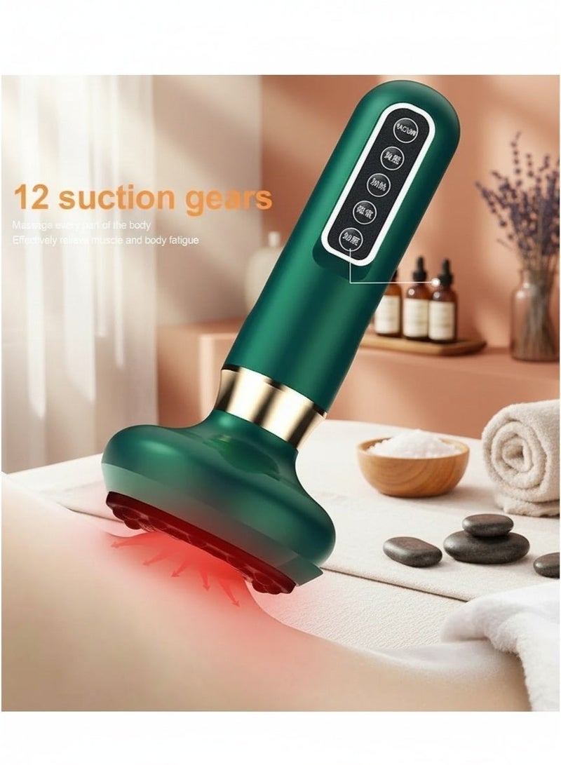 Rechargeable Electric Vacuum Cupping Massager with 12 Adjustable Intensity Levels, Portable Body Gua Sha Scraping Tool, Vacuum Therapy Massage Device for Full Body Muscle Relief, Relaxation and Fat Burning - Image 5