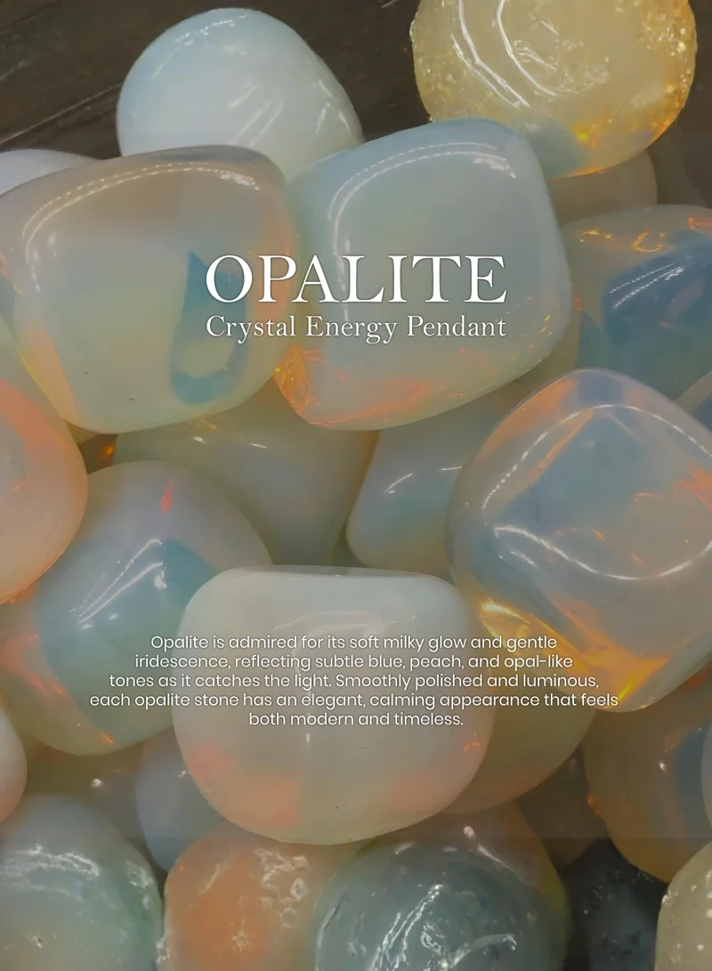 British Fossils قلادة هدية الطبيعة بالأوباليت