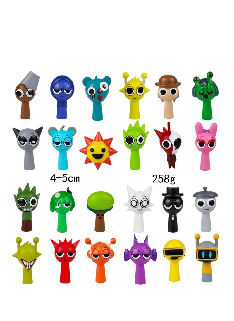 Y&D 24 Piece Sprunki  Figures The Sprunki  Action Figure Toys For Fans Sprunki Series Figures Model Birthday Cake Toppers 