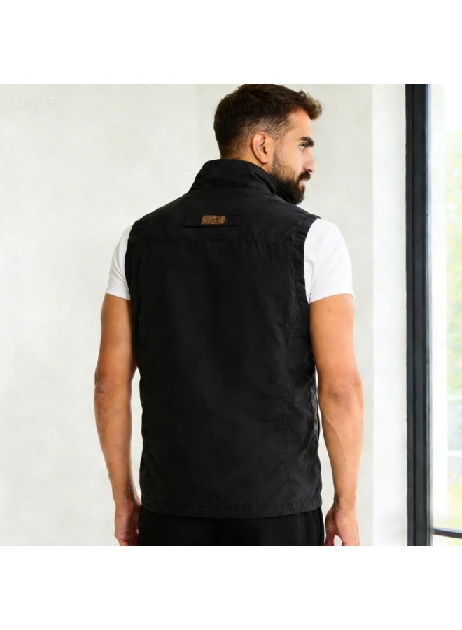 Classic New Spring/Summer Outdoor Casual Quick-Dry Vest: Trendy, Stylish, and Minimalist Stand-Collar Photography and Fishing Gilet Jacket - Image 3
