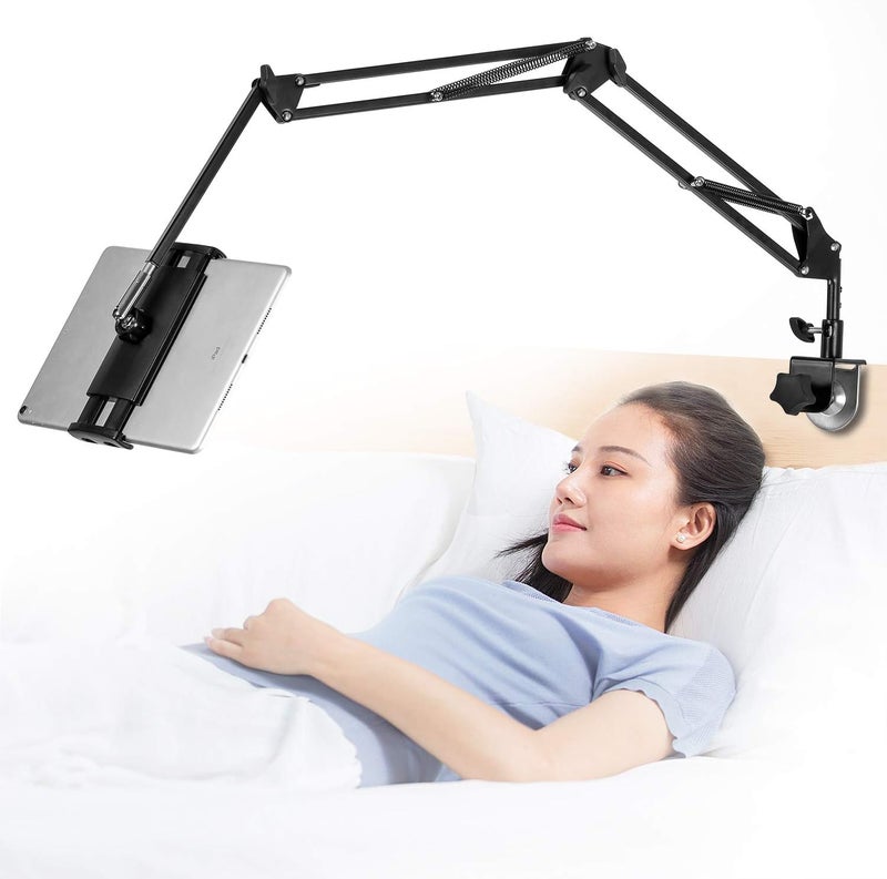 SAMHOUSING Tablet Stand Adjustable,Foldable Tablet Stand for Bed, Aluminum Universal Flexible Tablet Holder with 360 Degree Rotation for iPad/iPhoneX/iPad Pro/N-Switch,or Other 4.5~12.9 Inches Devices (Black) - Image 1