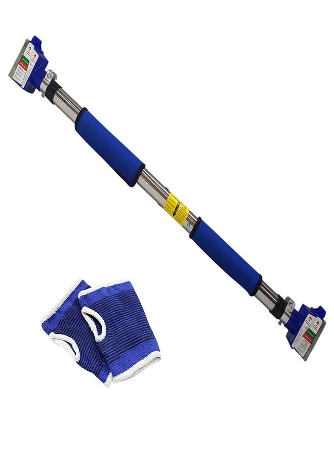 LAFILLETTE Door Frame Stretch Rod Without Screw Horizontal Bar Home Gym Load 300 Kg (Blue) - Image 1