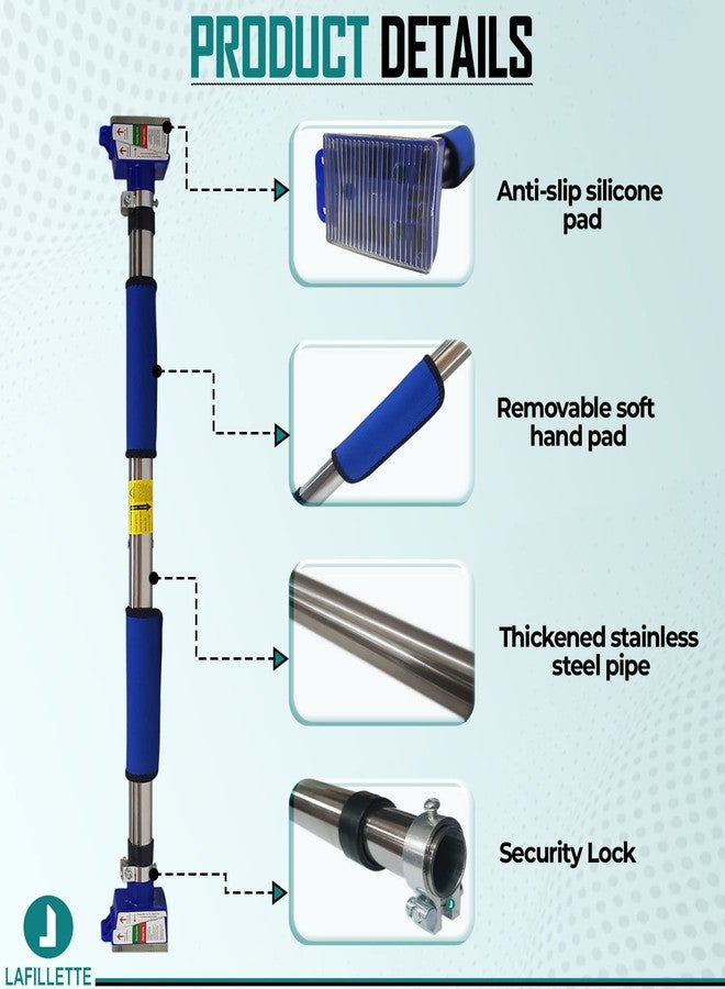 LAFILLETTE Door Frame Stretch Rod Without Screw Horizontal Bar Home Gym Load 300 Kg (Blue) - Image 3