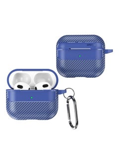 Case Cover For AirPods 3 Carbon Fiber Texture Anti-fall Earphone Protective Case Blue