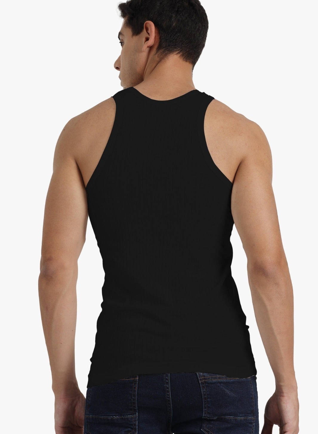 Platinum Collection Double-Knit 100% Cotton Mens Vest Undershirt Tank Top Ultrasoft Breathable Sleeveless Sando Pack of 3 image 6