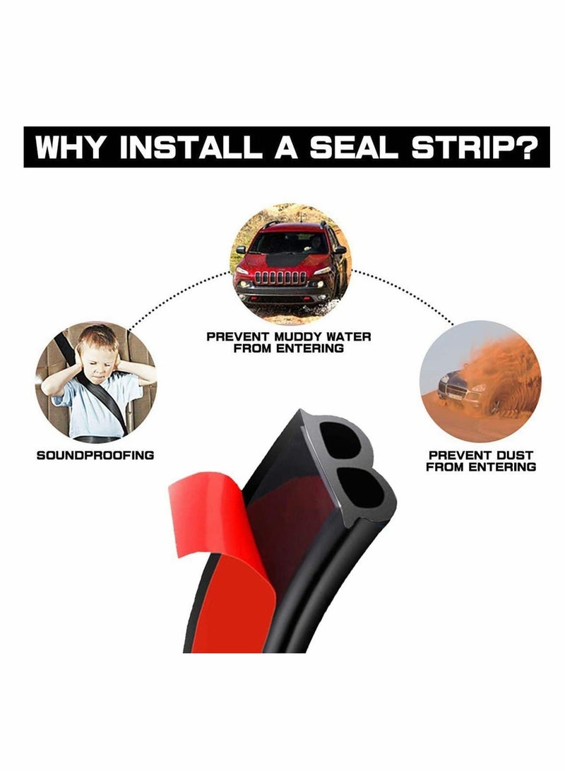 SYOSI 32.8 Ft/16 M B Shape Car Door Edge Trim Seal Strip Automotive Rubber Seal Strip Self Adhesive Weatherstrip for Car Window Door Protector Soundproofing  - Image 3