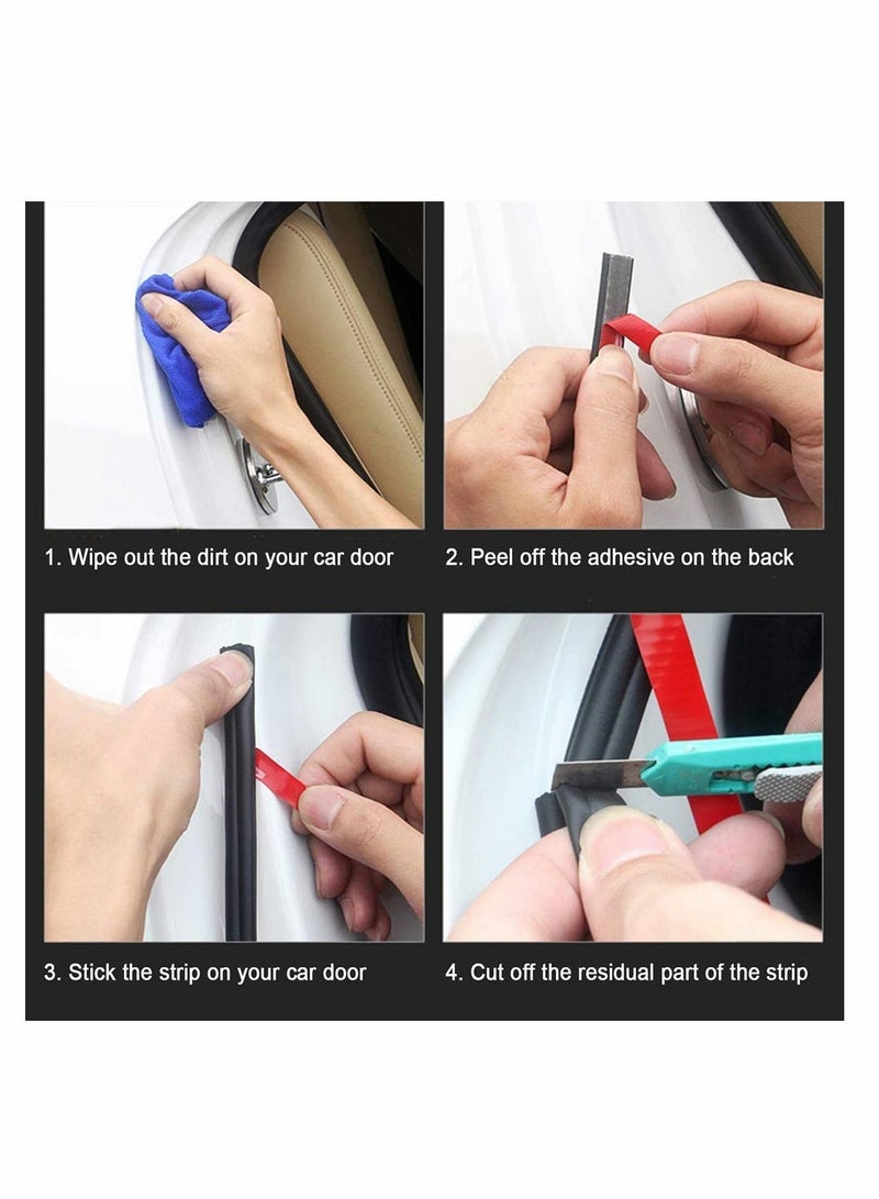 SYOSI 32.8 Ft/16 M B Shape Car Door Edge Trim Seal Strip Automotive Rubber Seal Strip Self Adhesive Weatherstrip for Car Window Door Protector Soundproofing  - Image 5