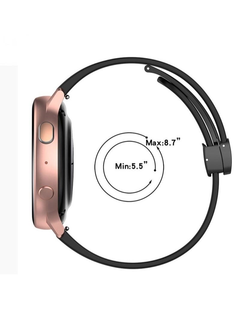Generic - High Quality Silicone Band iWatch Sports Strap with Magnetic Lock for Apple Watch 44mm 45mm and Ultra 49mm 8 SE 7 6 5 Black - Image 1