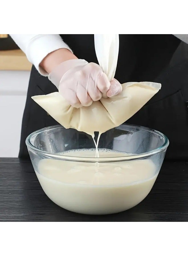 أكنزلмед 5 قطع من أكياس فلتر النايلون الشبكية الدقيقة القابلة لإعادة الاستخدام لتحضير كعكة الجبن والقهوة وحليب الجوز وغيرها - مصافي مطبخ متينة متعددة الاستخدامات، لتصفية عصير الخضار والشاي - أداة مطبخ أساسية - Image 4