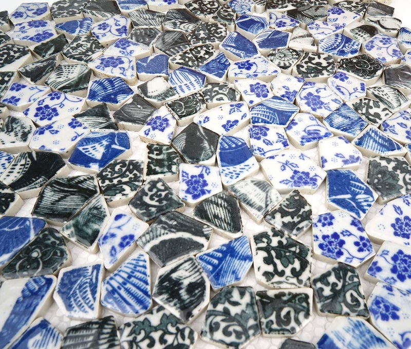 Lanyani Mixed Vibrant Color Broken Ceramic Tiles for Crafts Mosaics, Polished China Tile Scraps, 11x11 inches - Image 3