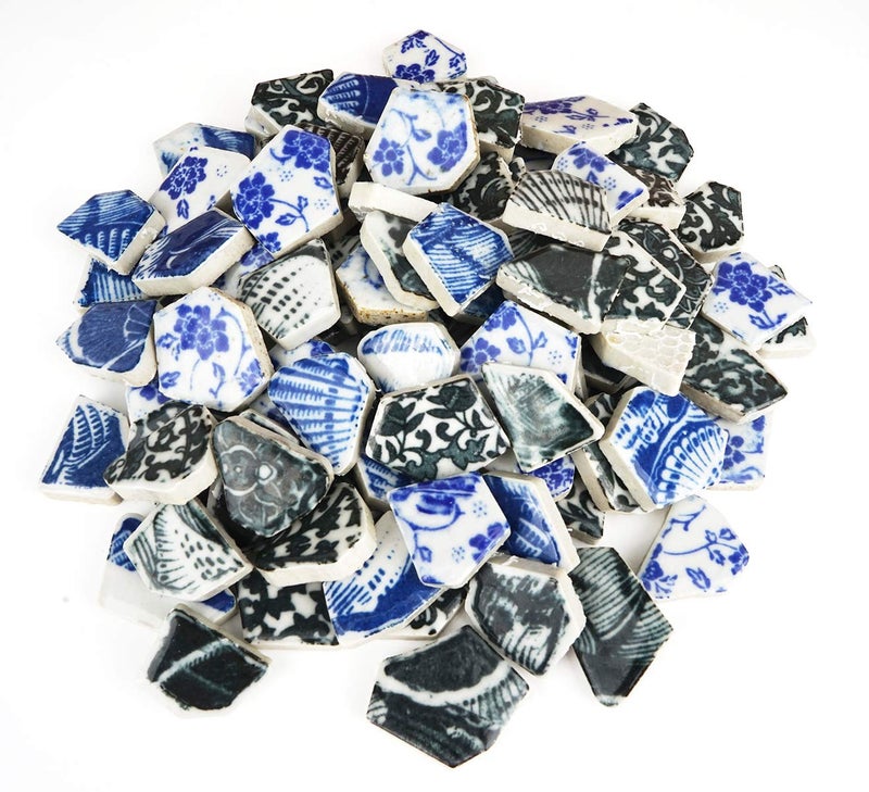 Lanyani Mixed Vibrant Color Broken Ceramic Tiles for Crafts Mosaics, Polished China Tile Scraps, 11x11 inches - Image 5