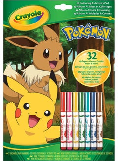 Crayola Pokemon Activities Coloring Book | 32 Pages with 7 Markers Included - Featuring All Your Favorite Pokemon Characters - Creative Fun at Home and On-the-Go | Ages 3+  - Image 1