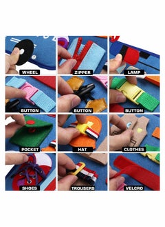 Y&D Toddler Busy Board 14 in 1 Activity Montessori Toy for Fine Motor Basic Skills, Preschool Sensory Boys Girl, Learning Gift Airplane Car Travel(Police Style)  - Image 5