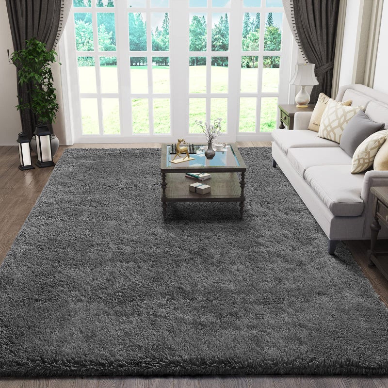 Ophanie Rugs for Living Room, Upgrade Non-Slip Fluffy Soft 5x8 Area Rug, Shag Large Fuzzy Plush Carpets for Bedroom Grey, Shaggy Gray Kids Boys Girls Dorm Nursery Home Decor Aesthetic - Image 1