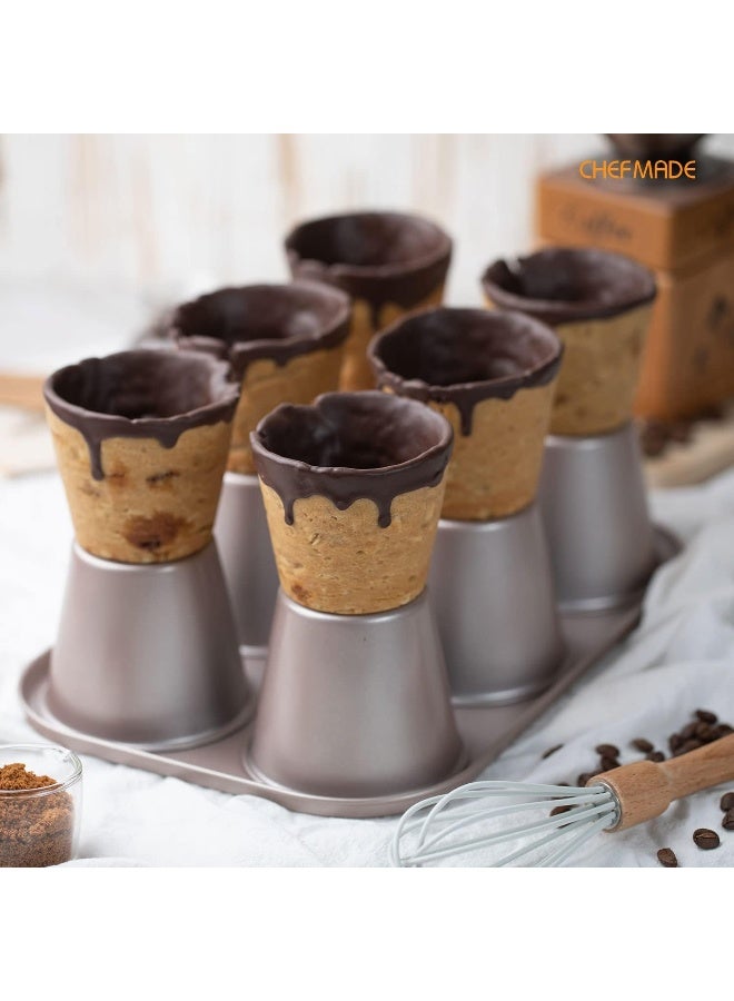 chefmade قالب كعك مافن CHEFMADE، 6 تجويف، قالب كب كيك عملاق غير لاصق لخبز الفرن - Image 5