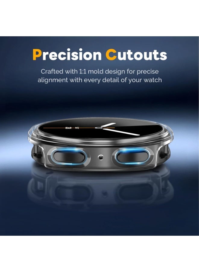 Samsung Galaxy Watch 8 Screen Protector Case 44mm Accessories, Protective Face Cover, Hard Bumper Built-in Tempered Glass Film - Image 3