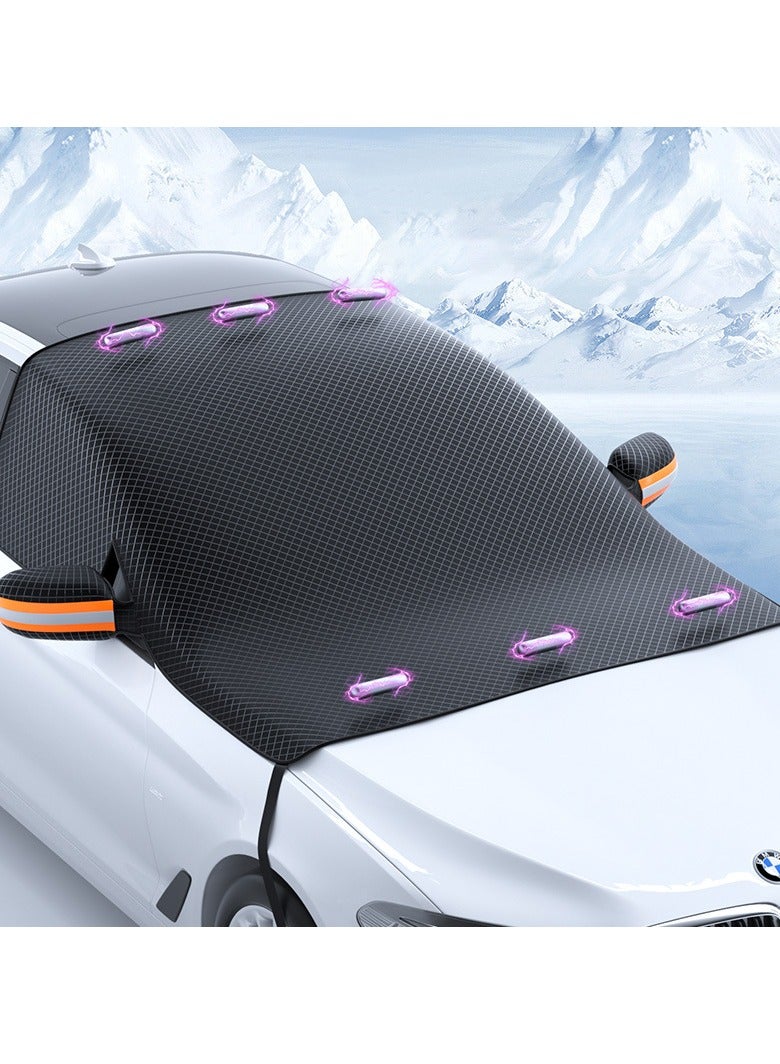 general Car front sun block enlarged moisture-proof Oxford cloth car sun protection heat insulation thickened snow block aluminum film sunshade - Image 2