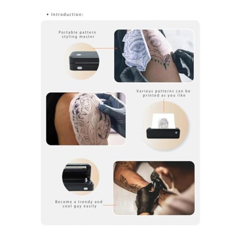 A40S Wireless Inkless Tatoo Stencil Thermal Printer, Bluetooth, USB-C Connectivity, Supports Continuous and Folded Tatoo Paper and Label, Compatible with iOS, Android, Windows, macOS, 203 DPI, Black - Image 3