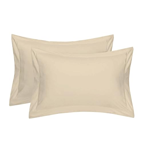 Rj Products™ Plain Solid Pillow Covers King Size Set of 4 (Cream_Beige) - Image 2