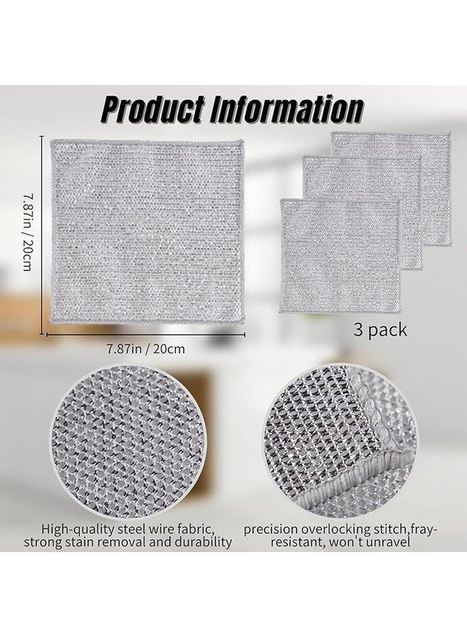 Carrot Non-Scratch Wire Dishcloth Multipurpose Wire Dishwashing Cloth for Wet and Dry Easy Rinsing Reusable Wire Cleaning Cloth Kitchen Sinks Pan Dish Pan Counter Easy Rinsing Washable (Pack of 10) - Image 3