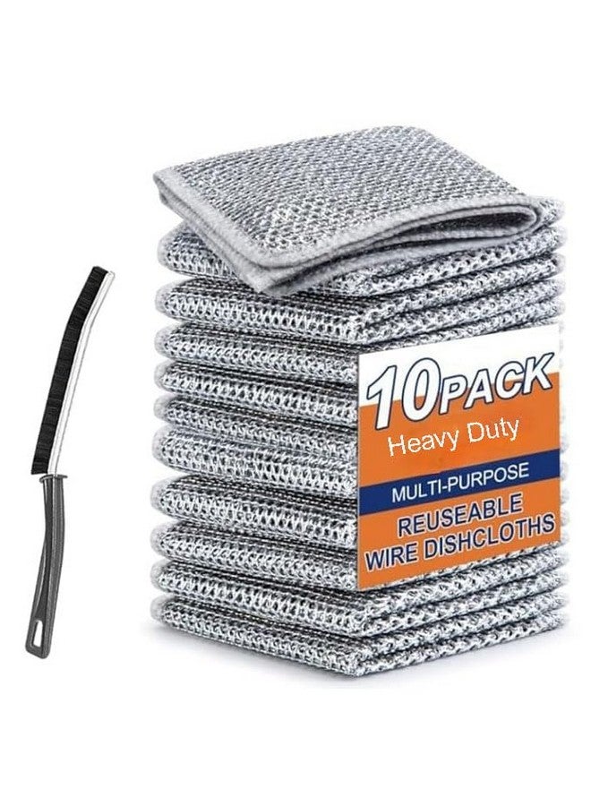 Carrot Non-Scratch Wire Dishcloth Multipurpose Wire Dishwashing Cloth for Wet and Dry Easy Rinsing Reusable Wire Cleaning Cloth Kitchen Sinks Pan Dish Pan Counter Easy Rinsing Washable (Pack of 10) - Image 1