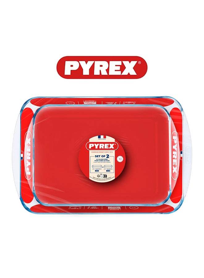 Pyrex Essentials Rectangular Roaster Set of 2  (3.7L+2.6L) – Versatile and Durable Kitchen Essential - Image 2