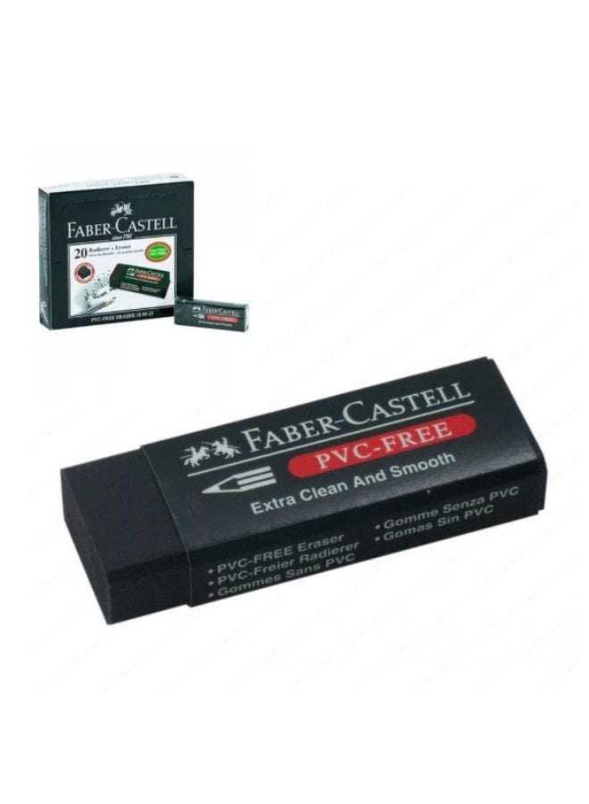 Faber Castle Faber Castell - Big Dust Free Art Eraser - Black, for graphite pack of 20 - Image 1
