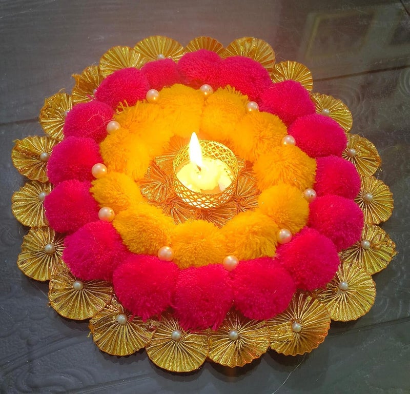 Unique Palette Rangoli Mats Tealight Candle Holder Rangoli for Home Decoration Decorative Diya Diwali Gift Candles Tea Light DiyaPack of 1