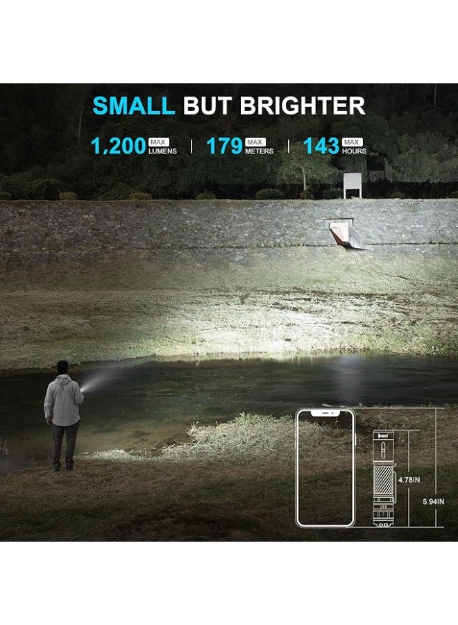 WUBEN C3 Flashlight Rechargeable 1200 Lumen LED Rechargeable Torch Light 6 Modes, Tactical Flashlight Water Resistant, Best for Camping, Outdoor, Emergency, Easy Carry, Tool Gifts for Men - Image 4