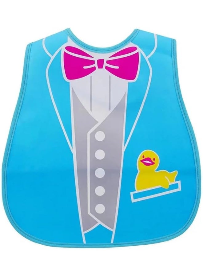 MiniMe Disposable Silicone Bib For Kids | 0-12 Months | Blue | Silicone | Waterproof & Easy Wear & Meal Protection & Organic & Eco-Friendly & Easy To Clean & Reusable & Lightweight & Portable