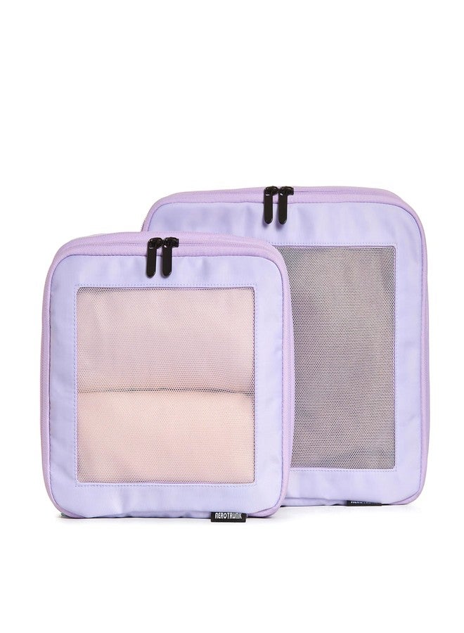 Aerotrunk Compression Packing Cubes for Travel - Luggage Organizer Bags - Double Zipper Packing Cubes for Suitcases (2-Pack, Purple) - Image 1