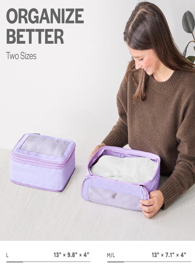 Aerotrunk Compression Packing Cubes for Travel - Luggage Organizer Bags - Double Zipper Packing Cubes for Suitcases (2-Pack, Purple) - Image 3