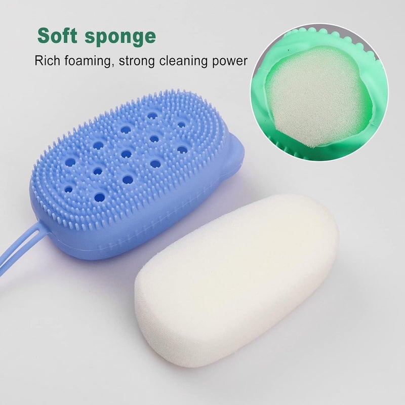 FICTIOUS Silicone Soap Cover & scruber Silicone Shower Brush Body Bath Brush Scrubber with Added soap, Massage Bath Brush, Shower Loofah Brush to Deep Cleaning Skin Multi Color - Image 5