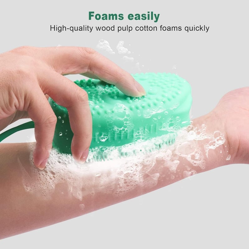 FICTIOUS Silicone Soap Cover & scruber Silicone Shower Brush Body Bath Brush Scrubber with Added soap, Massage Bath Brush, Shower Loofah Brush to Deep Cleaning Skin Multi Color - Image 3