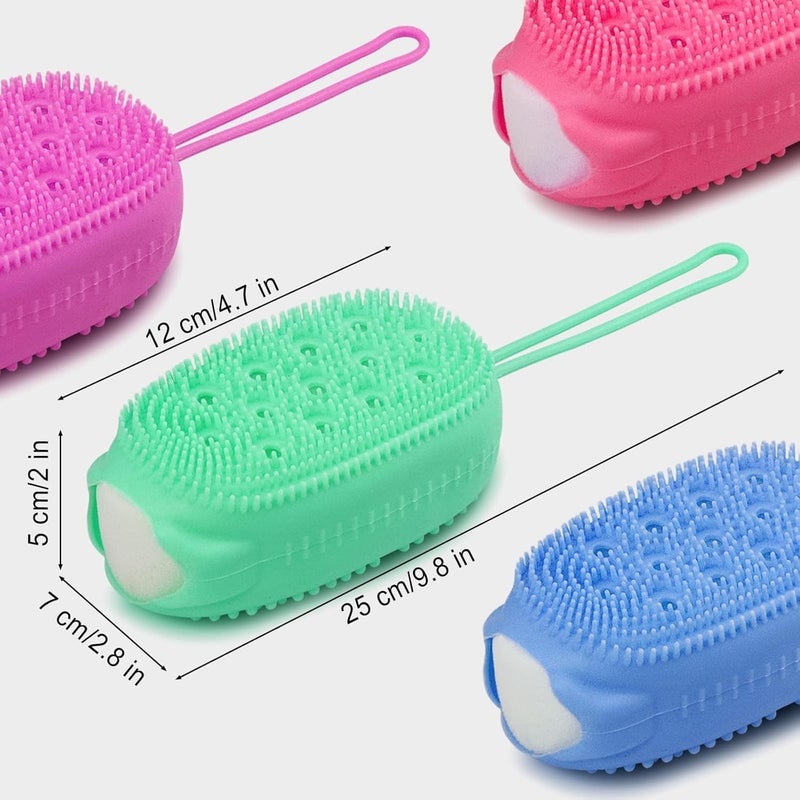 FICTIOUS Silicone Soap Cover & scruber Silicone Shower Brush Body Bath Brush Scrubber with Added soap, Massage Bath Brush, Shower Loofah Brush to Deep Cleaning Skin Multi Color - Image 2