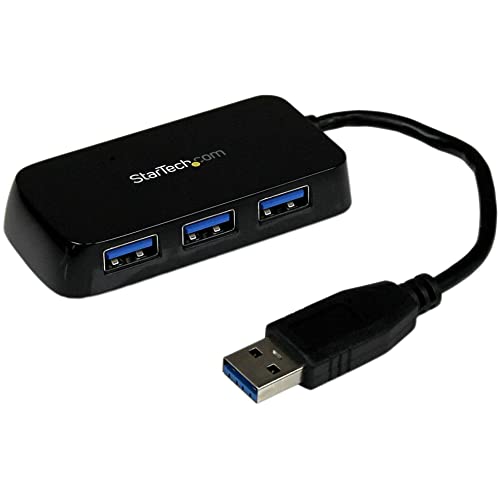 StarTech.com 4-Port USB 3.0 SuperSpeed Hub - 5Gbps - Portable Mini Multiport USB Travel Dock - USB Extender Black for Business PC/Mac, laptops, TAA (ST4300MINU3B) - Image 4