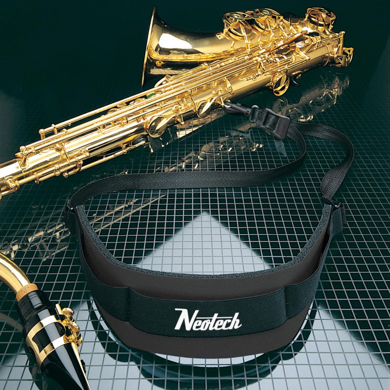 Neotech Saxophone Strap - Regular - Made In USA- Swivel Hook Neck Strap for Saxophone, Clarinets, English Horns & More - Comfortable Neoprene Instrument Neck Strap (Black)