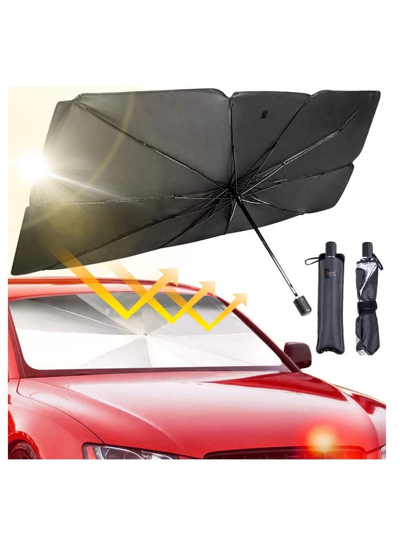 Excefore Car Windshield Sun Shade Umbrella - Foldable Car Umbrella Sunshade Cover UV Block Car Front Window (Heat Insulation Protection) for Auto Windshield Covers Trucks Cars (Large)  - Image 1