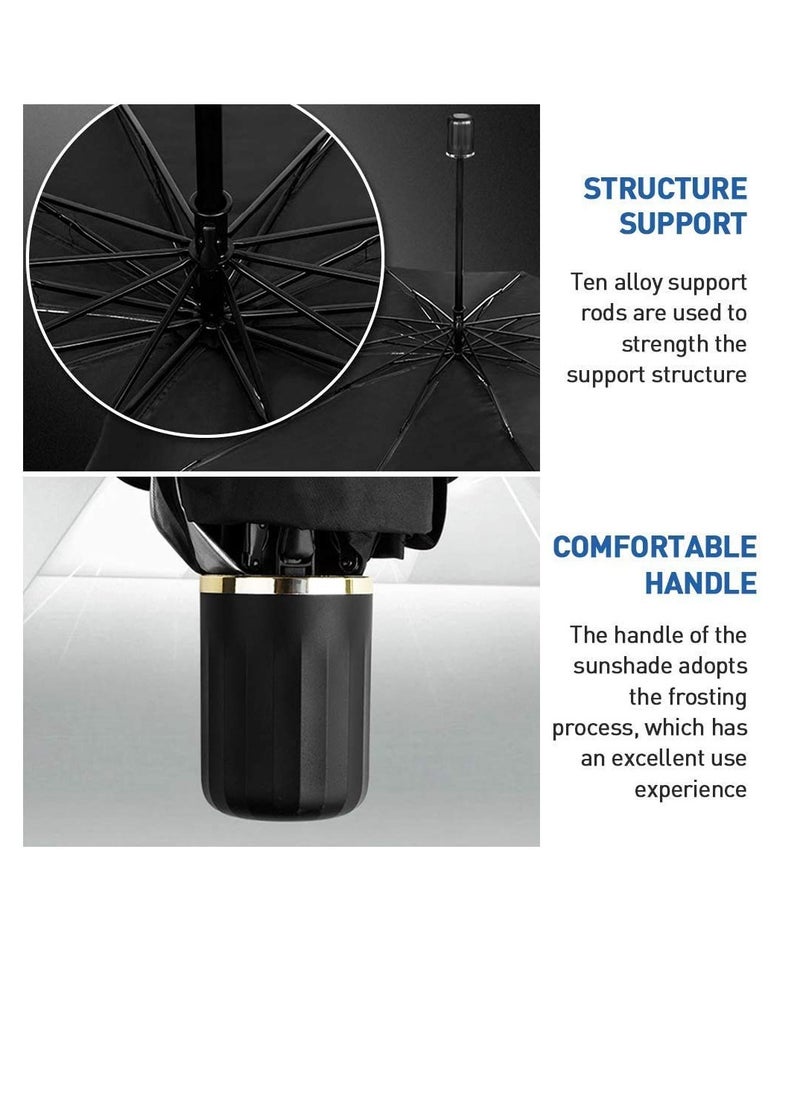 Excefore Car Windshield Sun Shade Umbrella - Foldable Car Umbrella Sunshade Cover UV Block Car Front Window (Heat Insulation Protection) for Auto Windshield Covers Trucks Cars (Large)  - Image 2