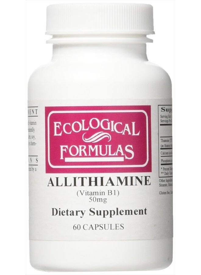 Allithiamine Vitamin B1 50 Mg, White, 60 Count