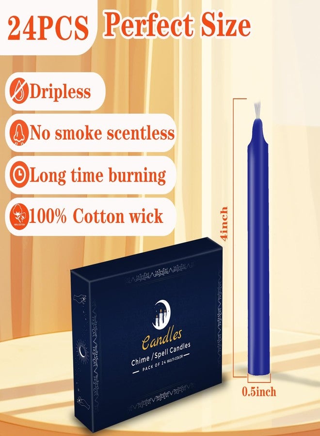 Kunrsug 24 Pack Assorted Color Spell Chime Candles – Premium Mini Unscented Taper Candles for Rituals, Prayer, Birthdays, Meditation, Altar, Spells, Chime Candles - 4 Inch Tall - Ideal for Witches - Image 2