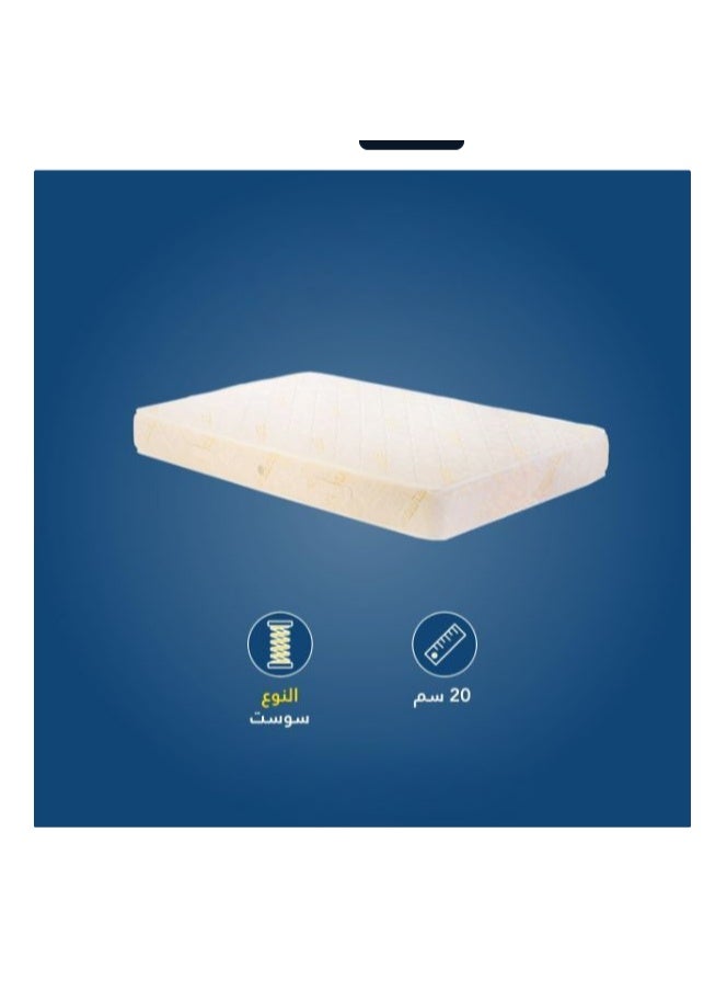 مرتبة نوم مريحة مقاس 120 × 195 × 20 سم، مرتبة سرير بارتفاع متوسط توفر دعماً مريحاً للاستخدام اليومي - Image 2