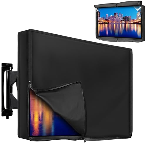 2win2buy Outdoor TV Cover 60 to 65 Inch Weatherproof, Waterproof Outside TV Covers Heavy Duty 600D Oxford TV Covers Outdoor TV Screen Protectors Shield with Full Zippers and Velcro for Flat Screen Outdoor TVs - Image 1