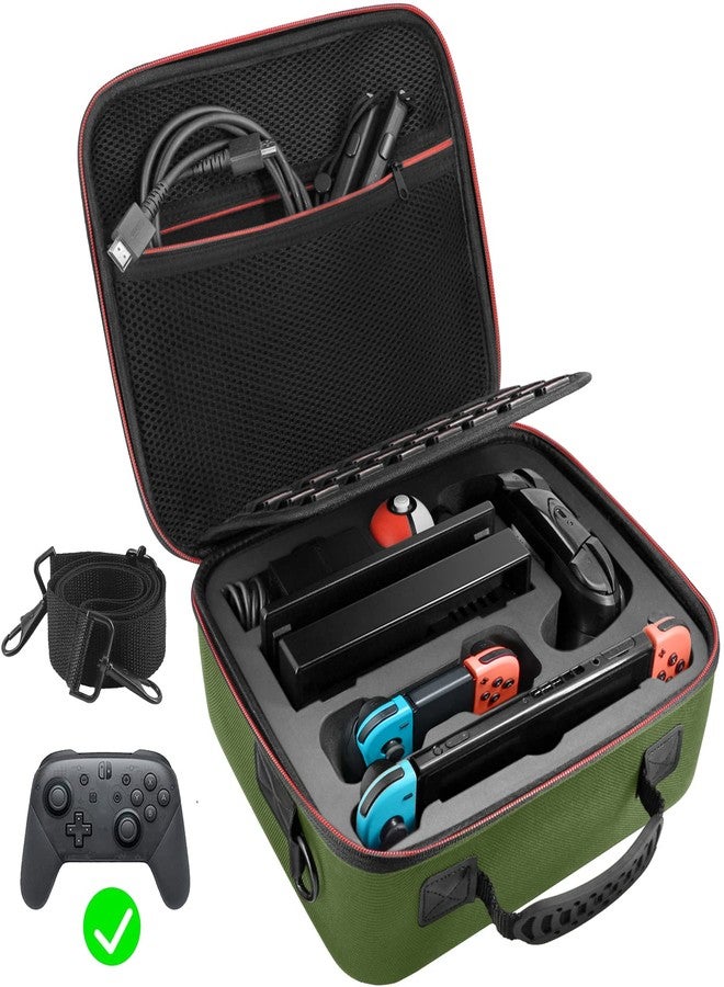 VORI Carrying Case for Nintendo Switch, Travel Storage Hard Shell Protective Portable Carry Bag with Shoulder Strap for Nintendo Switch Console & Accessories, Pro Controller, Black - Image 1
