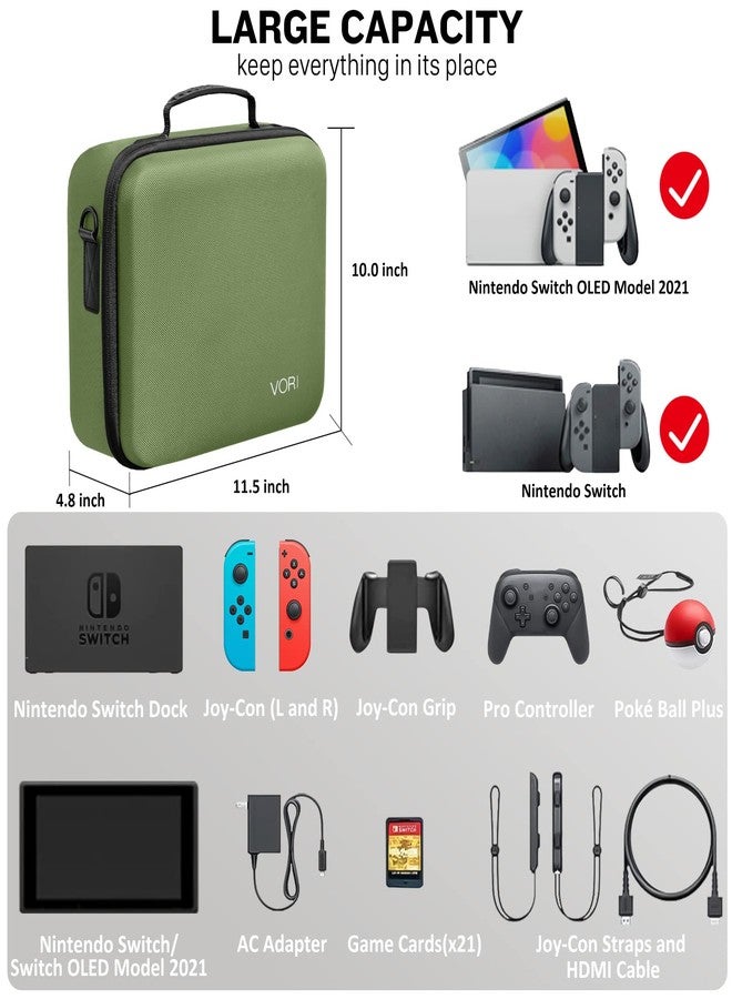 VORI Carrying Case for Nintendo Switch, Travel Storage Hard Shell Protective Portable Carry Bag with Shoulder Strap for Nintendo Switch Console & Accessories, Pro Controller, Black - Image 2