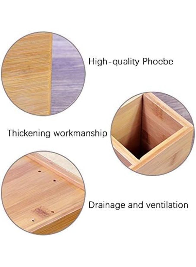 أركوس حامل أدوات من الخيزران Arcos 794800 مقاس 150x160x160مم منظم بأربعة أقسام - Image 2