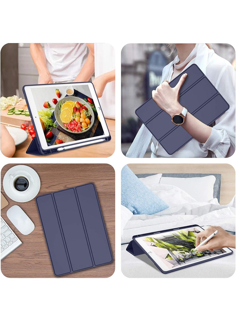 Theodor iPad 9th/8th/7th Generation Case (2021/2020/2019) iPad 10.2-Inch Case with Pencil Holder [Sleep/Wake] Slim Soft TPU Back Smart Magnetic Stand Protective Cover Cases Navy Blue  - Image 3