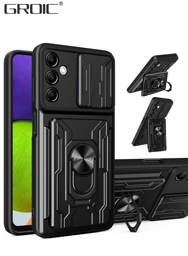 GROIC Case for Samsung Galaxy A54 6.4 Inch Phone Cover, Slide Camera Cover 360° Swivel Ring Holder Magnetic Kickstand Case for Samsung Galaxy A54 6.4" -Black - Image 1